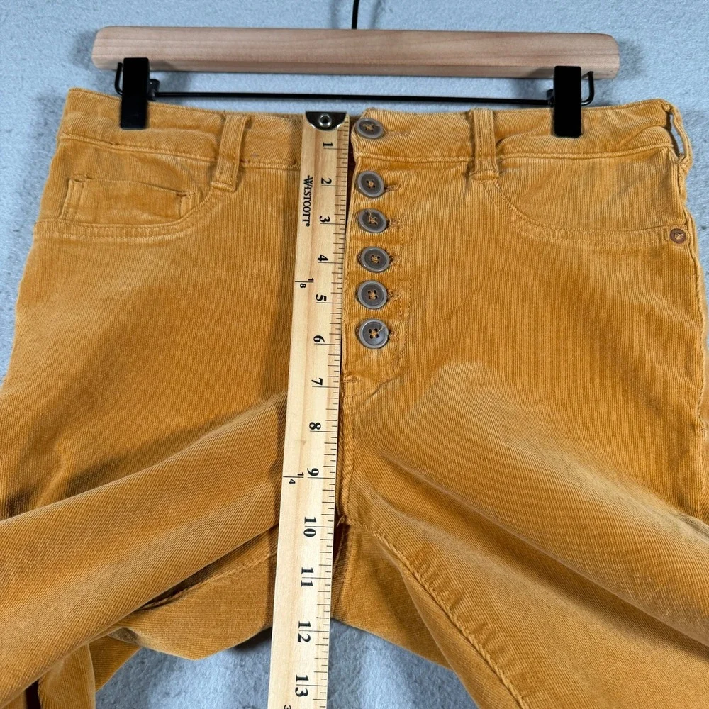 Anthropologie Pilcro Mustard‎ Yellow Corduroy Button Fly Slim Pants Size 30